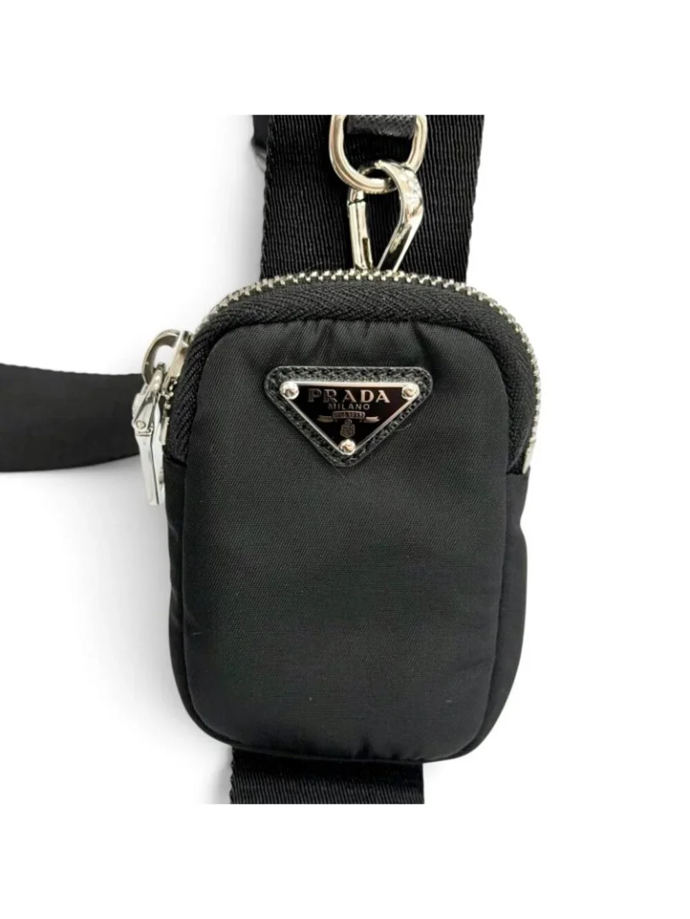 Prada Re Edition Re-Nylon Triangle Logo 2-Way Shoulder Bag Black